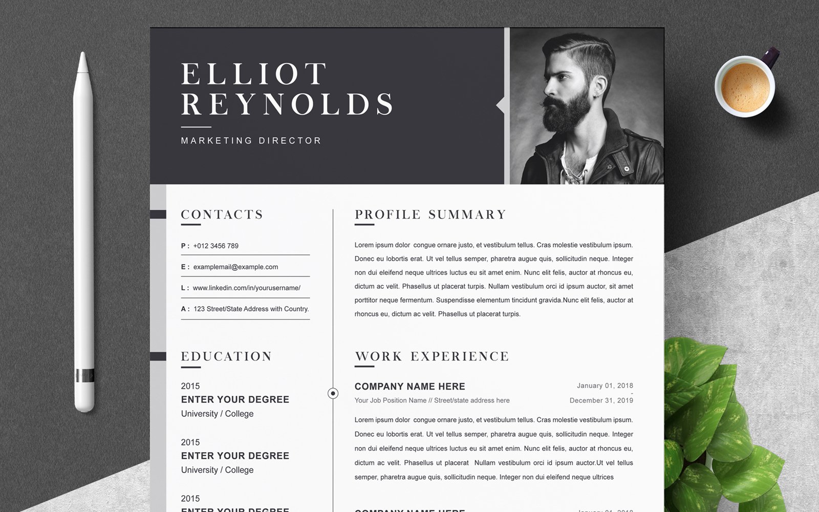 Template #221879 Resume Template Webdesign Template - Logo template Preview