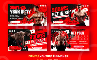Fitness Youtube Thumbnail Templates Social Media