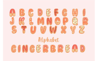 Gingerbread Cookies Alphabet Letters Illustration