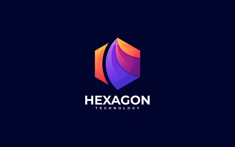 Hexagon Gradient Colorful Logo Logo Template