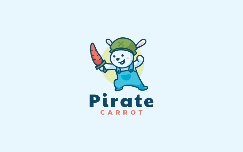 Pirate Rabbit Cartoon Logo Logo Template
