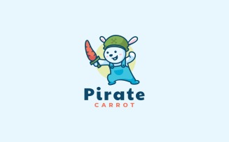Pirate Rabbit Cartoon Logo