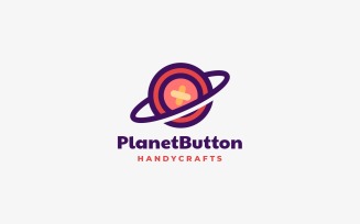 Planet Button Simple Mascot Logo
