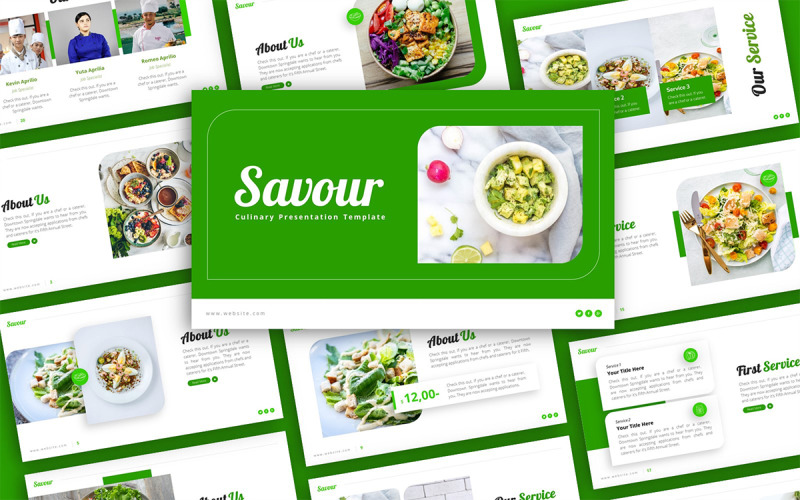 Savour - Culinary Multipurpose PowerPoint Presentation Template PowerPoint Template
