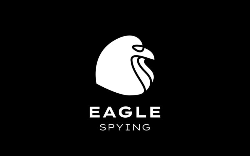 Spy Eagle Black Logo - Mascot Logo Template
