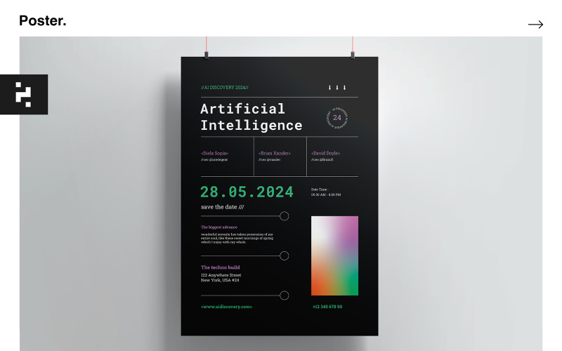 Artificial Intelligence Technology Poster Kit Template Corporate Identity