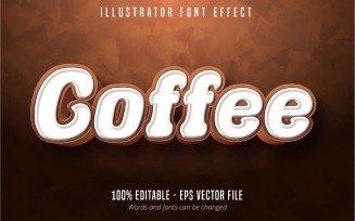 Coffee - Editable Text Effect, Comic And Cartoon Text Style, Graphics Illustration
