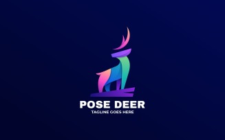Deer Gradient Colorful Logo Style