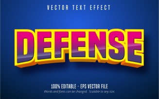 Defense - Editable Text Effect, Comic And Cartoon Text Style, Graphics Illustration