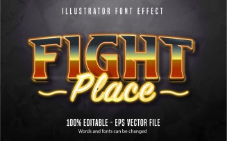 Fight Place - Editable Text Effect, Neon Glowing Text Style, Graphics Illustration