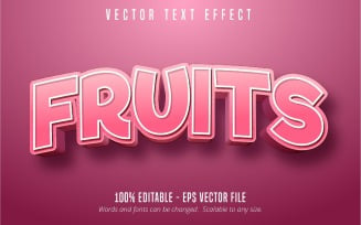 Fruits - Editable Text Effect, Comic And Cartoon Text Style, Graphics Illustration