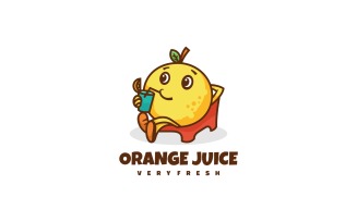 Orange Juice Cartoon Logo