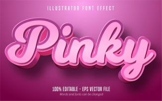 Pinky - Editable Text Effect, Comic And Cartoon Text Style, Graphics Illustration