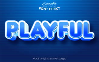 Playful - Editable Text Effect, Blue Comic And Cartoon Text Style, Graphics Illustration