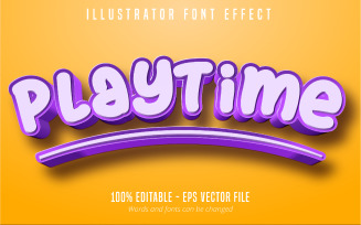 Playtime - Editable Text Effect, Comic And Cartoon Text Style, Graphics Illustration