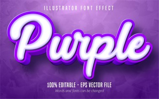 Purple - Editable Text Effect, Comic And Cartoon Text Style, Graphics Illustration