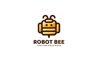 Robot Bee Simple Mascot Logo