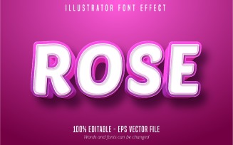 Rose - Editable Text Effect, Pink Comic And Cartoon Text Style, Graphics Illustration
