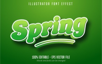 Spring - Editable Text Effect, Comic And Cartoon Text Style, Graphics Illustration
