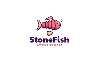 Stone Fish Simple Mascot Logo
