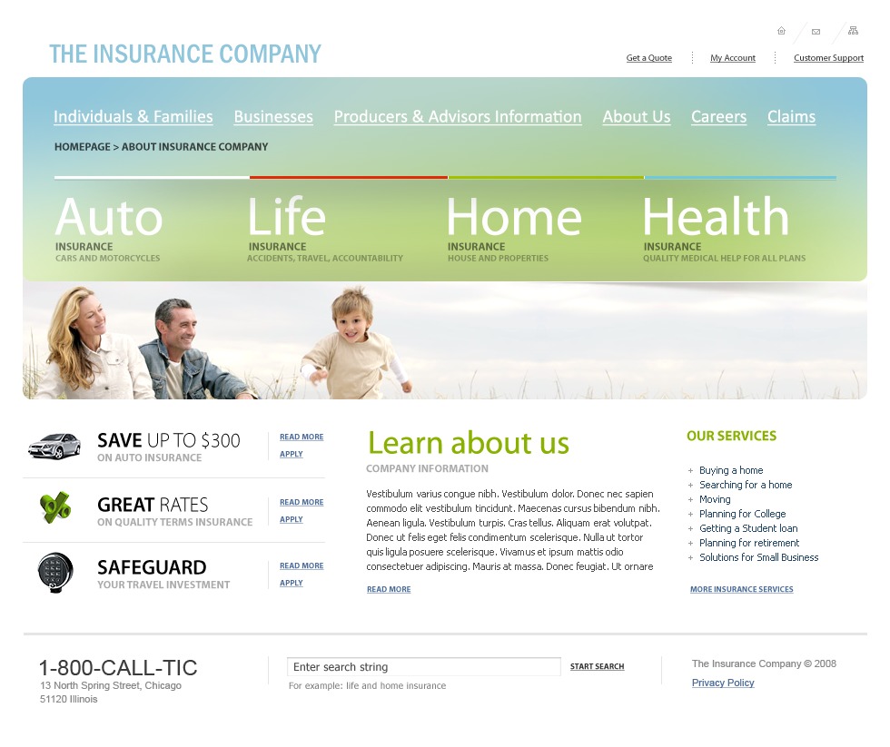 Insurance Website Template 22279