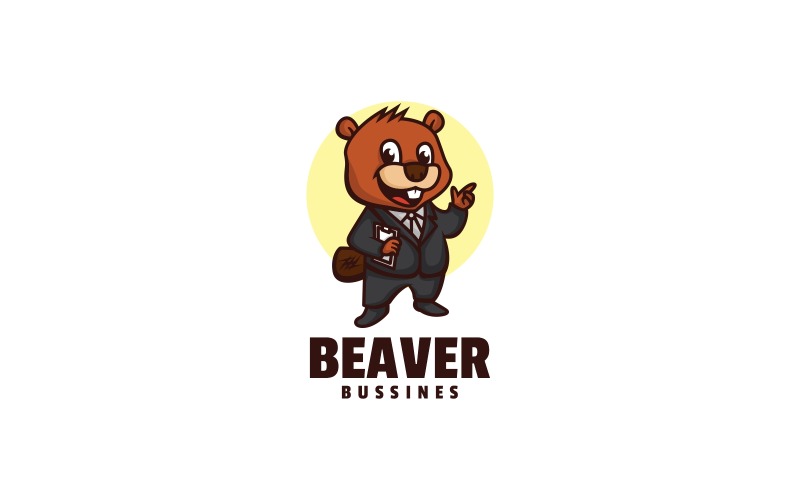 Beaver Business Cartoon Logo Logo Template