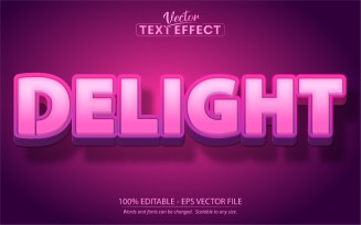 Delight - Editable Text Effect, Comic And Cartoon Text Style, Graphics Illustration
