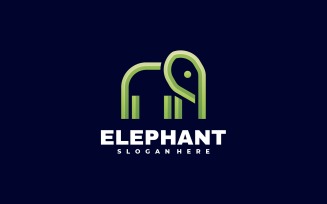 Elephant Line Art Logo Style
