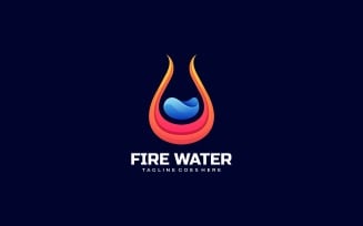 Fire Water Gradient Colorful Logo