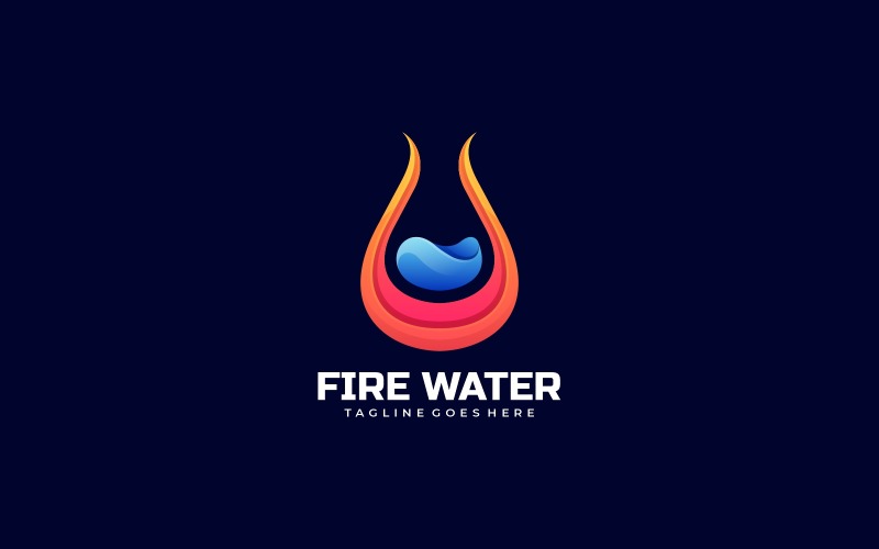 Fire Water Gradient Colorful Logo Logo Template
