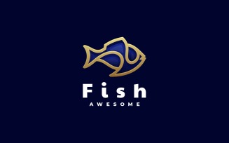 Fish Line Luxury Logo Style