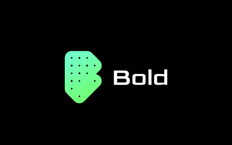 Letter B Dot - Tech Gradient Logo Logo Template