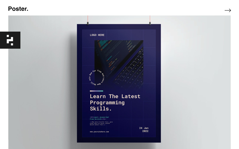 Programming Training Poster Template Corporate Identity