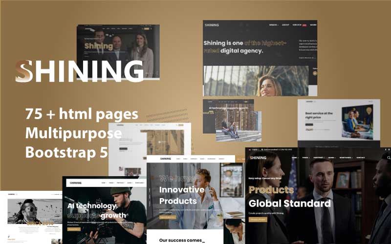 Shining - Tasarım Web Sitesi Çok Amaçlı Sanat HTML5 Şablonu