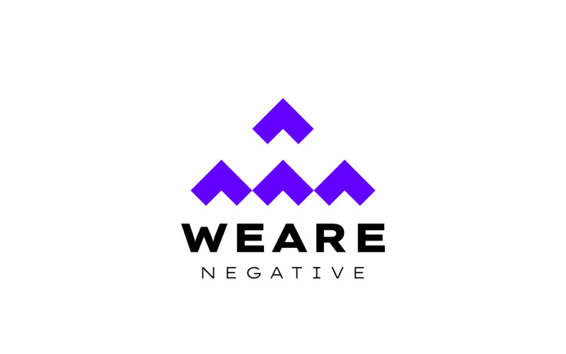 W Negative Space Simple Logo Logo Template