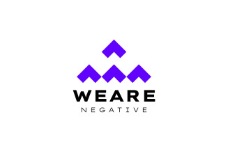 W Negative Space Simple Logo