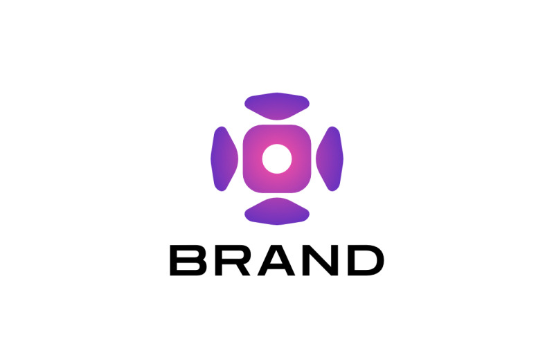 Abstract Purple Tech Logo Logo Template