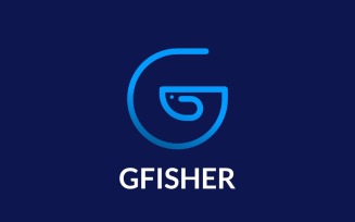 G Fish Blue Ocean Gradient Logo