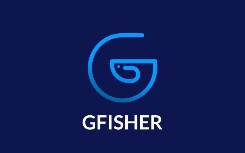 G Fish Blue Ocean Gradient Logo Logo Template