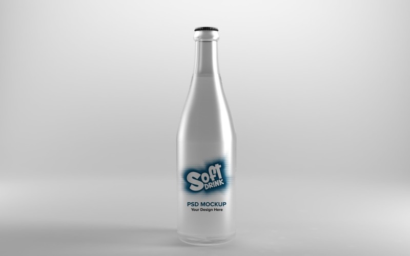 3D render of a bottle isolated on a white background Product Mockup