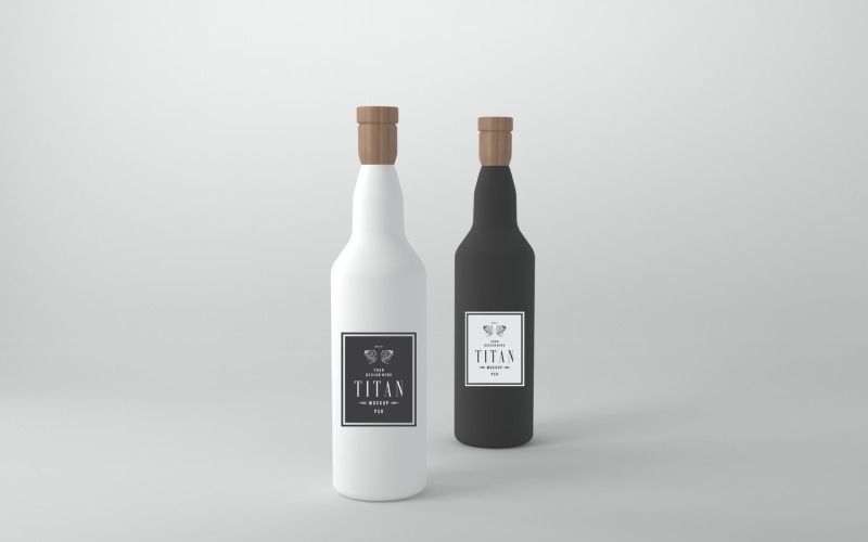 3D render of a bottles isolated on a Grey background Product Mockup