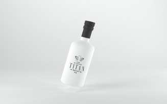 3d render of a white bottle with a black cap isolated on white background
