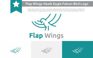Flap Wings Nature Hawk Eagle Falcon Bird Monoline Logo Template