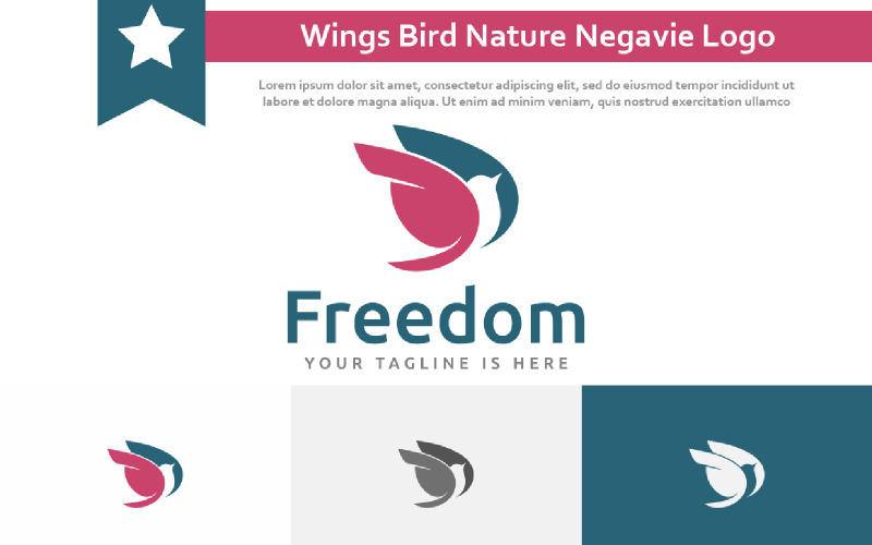 Flying Wings Bird Nature Peace Freedom Negavie Space Logo Logo Template