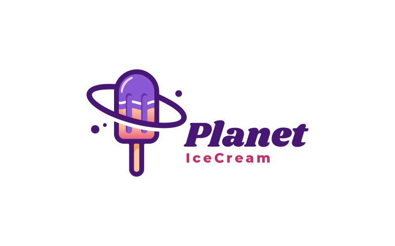 Ice Cream Planet Simple Logo Logo Template