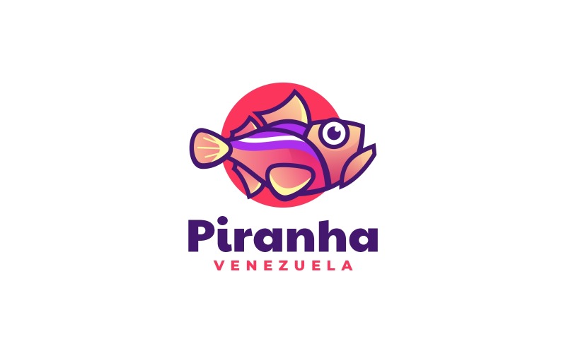 Piranha Color Mascot Logo Logo Template