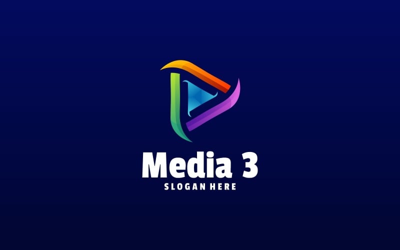 Play Media Gradient Colorful Logo Logo Template