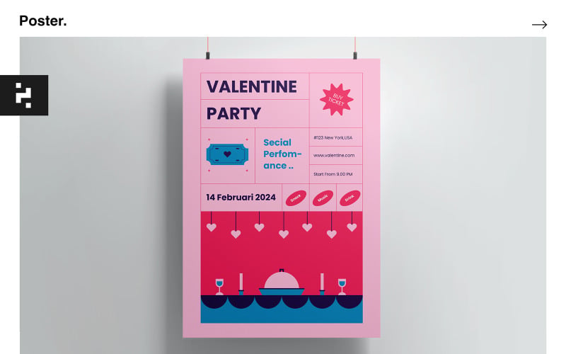 Valentine Party Poster Template Corporate Identity