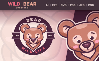 Cartoon Character Animal Bear - Logotype, Logo Template