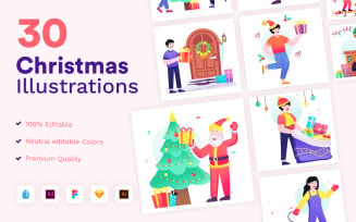 Christmas Illustrations - Flat Vectors